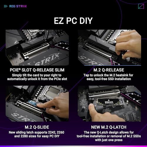 ASUS ROG Strix B850 A Gaming WiFi AMD AM5 B850 ATX Motherboard 14 2 2 Power Stages  DDR5 AEMP  2 5G LAN  WiFi 7 with Q Antenna  4X M 2  PCIe  5 0  USB 20Gbps Type C  AI Networking II  ASUS AI Advisor