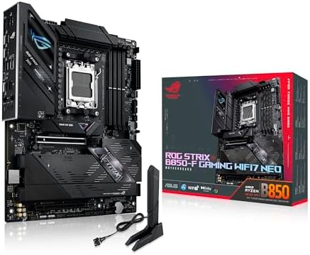 ASUS ROG Strix B850 A Gaming WiFi AMD AM5 B850 ATX Motherboard 14 2 2 Power Stages  DDR5 AEMP  2 5G LAN  WiFi 7 with Q Antenna  4X M 2  PCIe  5 0  USB 20Gbps Type C  AI Networking II  ASUS AI Advisor