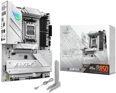 ASUS ROG Strix B850 A Gaming WiFi AMD AM5 B850 ATX Motherboard 14 2 2 Power Stages  DDR5 AEMP  2 5G LAN  WiFi 7 with Q Antenna  4X M 2  PCIe  5 0  USB 20Gbps Type C  AI Networking II  ASUS AI Advisor