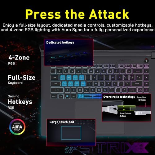 ASUS ROG Strix G16 16 FHD  165Hz Gaming Laptop  Intel i7 14650HX  Beats Intel i9 13900   GeForce RTX 5060  16GB DDR5 RAM  1TB SSD  Backlit Keyboard  Wi Fi 7  Gray  Win 11 Pro  Renewed 