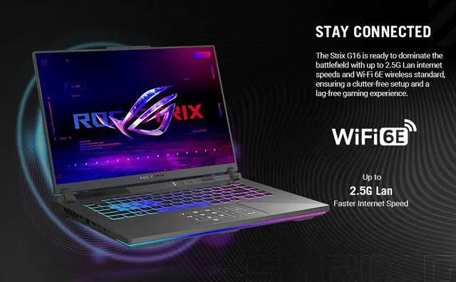 ASUS ROG Strix G16   16" GeForce RTX 5070 Laptop GPU   AMD Ryzen 9 9955HX    32GB Memory   1 TB PCIe SSD   Windows 11 Home   Gaming Laptop   240 Hz  G614FP DS96  