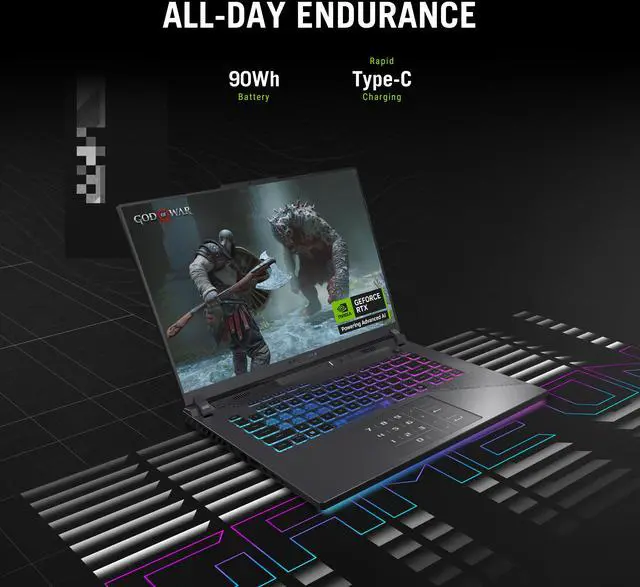 ASUS ROG Strix G16   16" GeForce RTX 5070 Laptop GPU   AMD Ryzen 9 9955HX    32GB Memory   1 TB PCIe SSD   Windows 11 Home   Gaming Laptop   240 Hz  G614FP DS96  
