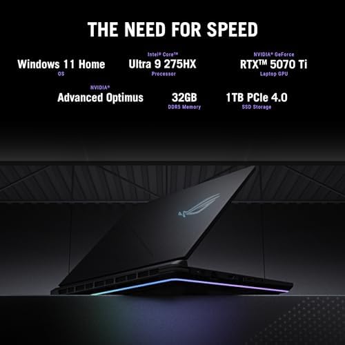 ASUS ROG Strix G16  2025  Gaming Laptop  16  ROG Nebula Display 16 10 2 5K 240Hz/3ms  NVIDIA  GeForce RTX  5070 Ti GPU  Intel  Core  Ultra 9 275HX Processor  32GB DDR5  1TB SSD  Wi Fi 7  Win11 Home