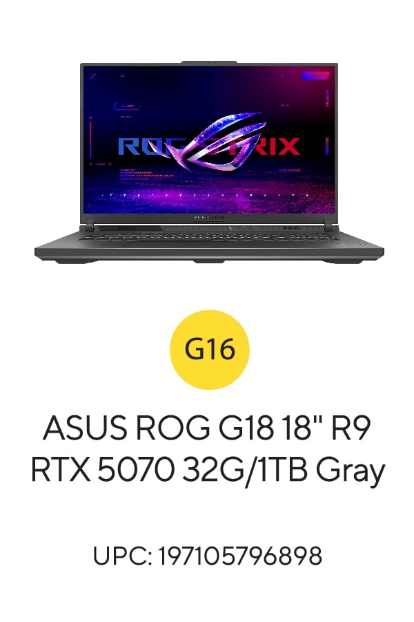 ASUS ROG Strix G18  2025  Gaming Laptop  18  WQXDA 240Hz AMD Ryzen 9 9955HX  NVIDIA GeForce RTX 5070 8GB VRAM 32GB DDR5 5600 RAM 1TB PCIe Gen 4 SSD Eclipse Gray