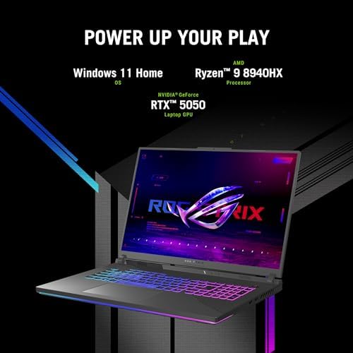 ASUS ROG Strix G18  2025  Gaming Laptop  18  ROG FHD  16 10 144Hz  NVIDIA  GeForce RTX  5050  AMD Ryzen  9 8940HX Mobile Processor  16GB DDR5 5200Mhz  1TB SSD  Wi Fi 6E  Wind 11 Home
