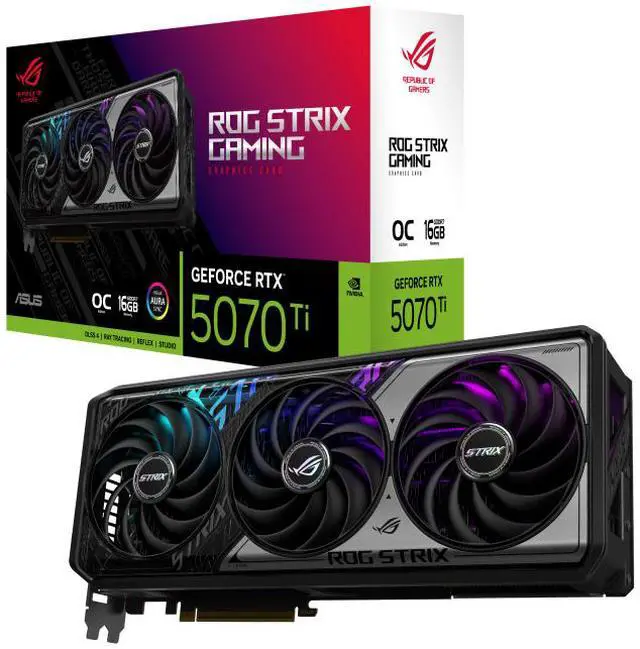ASUS ROG Strix GeForce RTX 5070 Ti OC Edition 16GB 256 Bit GDDR7 PCI Express 5 0 DLSS 4 0 Graphics Card ROG STRIX RTX5070TI O16G GAMING