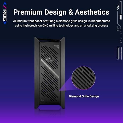 ASUS ROG Strix Helios II EATX mid Tower Gaming PC case  with Dual Tempered Glass Side Panels  Support for Graphics Cards up to 450mm Long  Graphics Card Braces and Support for up to 420mm radiators