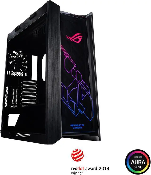 ASUS ROG Strix Helios GX601 RGB Mid Tower Computer Case for up to EATX Motherboards with USB 3 1 Front Panel  Smoked Tempered Glass  Brushed Aluminum and Steel Construction  and Four Case Fans