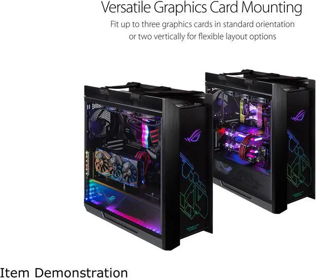 ASUS ROG Strix Helios GX601 RGB Mid Tower Computer Case for up to EATX Motherboards with USB 3 1 Front Panel  Smoked Tempered Glass  Brushed Aluminum and Steel Construction  and Four Case Fans