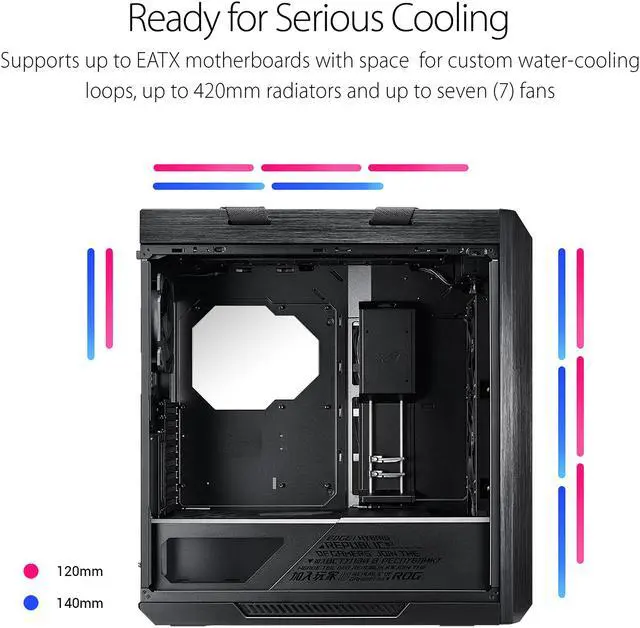 ASUS ROG Strix Helios GX601 RGB Mid Tower Computer Case for up to EATX Motherboards with USB 3 1 Front Panel  Smoked Tempered Glass  Brushed Aluminum and Steel Construction  and Four Case Fans