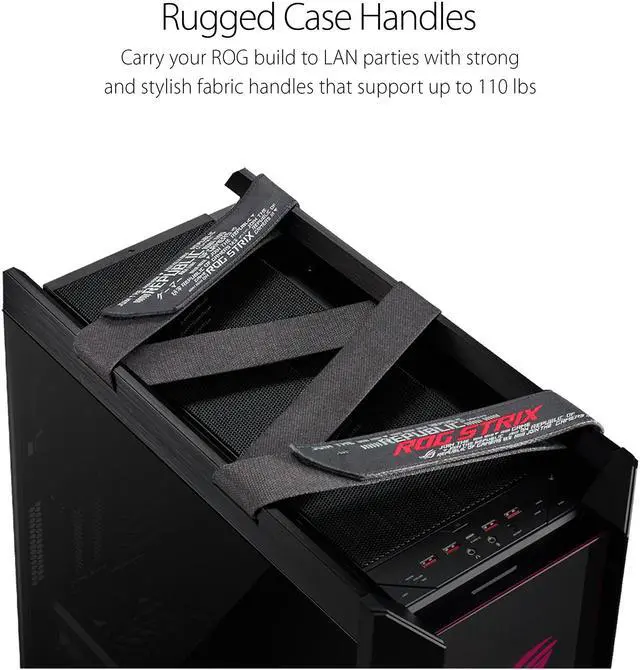 ASUS ROG Strix Helios GX601 RGB Mid Tower Computer Case for up to EATX Motherboards with USB 3 1 Front Panel  Smoked Tempered Glass  Brushed Aluminum and Steel Construction  and Four Case Fans