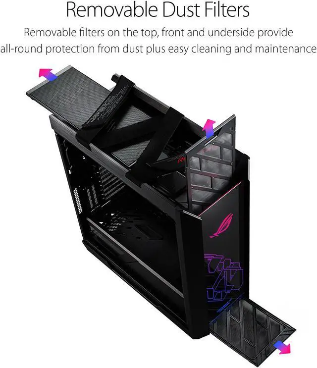 ASUS ROG Strix Helios GX601 RGB Mid Tower Computer Case for up to EATX Motherboards with USB 3 1 Front Panel  Smoked Tempered Glass  Brushed Aluminum and Steel Construction  and Four Case Fans