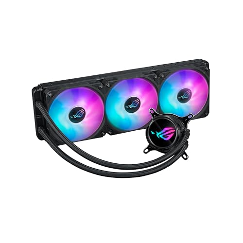 ASUS ROG Strix LC III 360 ARGB All in one CPU Liquid Cooler with 360  rotatable Water Block  Asetek s New Gen7 v2 Pump  Premium ROG ARGB Fans  and 10  Custom Aura Lighting Effects