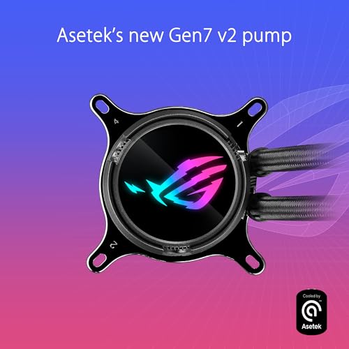 ASUS ROG Strix LC III 360 ARGB All in one CPU Liquid Cooler with 360  rotatable Water Block  Asetek s New Gen7 v2 Pump  Premium ROG ARGB Fans  and 10  Custom Aura Lighting Effects