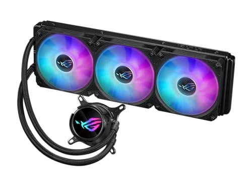 ASUS ROG Strix LC III 360 ARGB All in one CPU Liquid Cooler with 360  rotatable Water Block  Asetek s New Gen7 v2 Pump  Premium ROG ARGB Fans  and 10  Custom Aura Lighting Effects