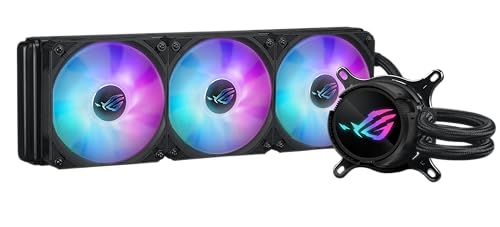 ASUS ROG Strix LC III 360 ARGB All in one CPU Liquid Cooler with 360  rotatable Water Block  Asetek s New Gen7 v2 Pump  Premium ROG ARGB Fans  and 10  Custom Aura Lighting Effects