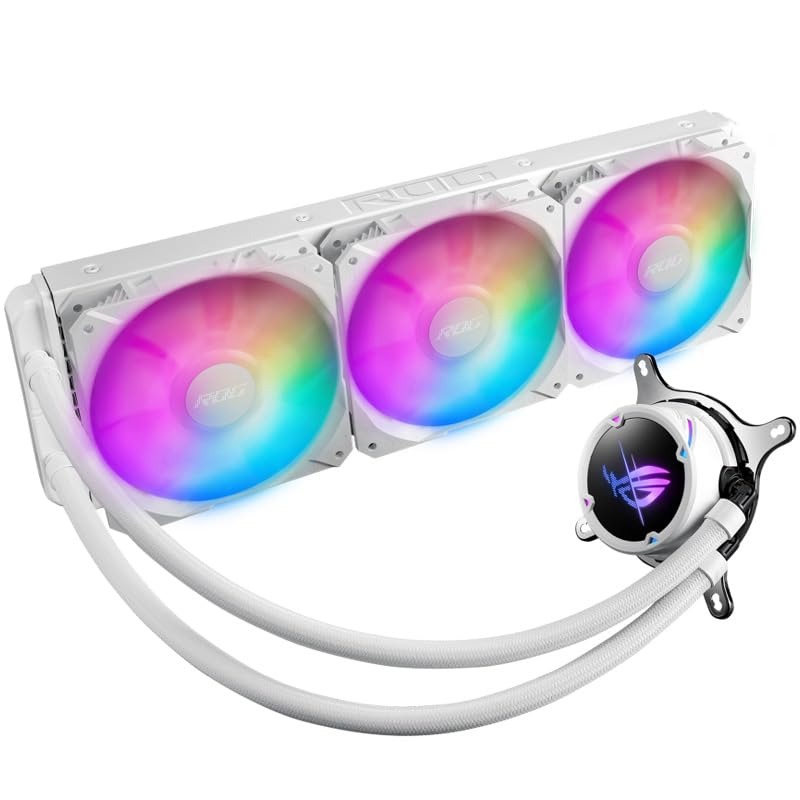 ASUS ROG Strix LC III 360 ARGB All in one CPU Liquid Cooler with 360  rotatable Water Block  Asetek s New Gen7 v2 Pump  Premium ROG ARGB Fans  and 10  Custom Aura Lighting Effects