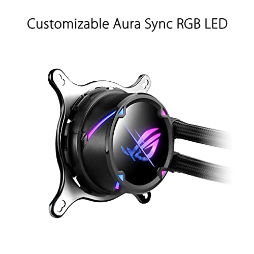 ASUS ROG Strix LC III 360 ARGB All in one CPU Liquid Cooler with 360  rotatable Water Block  Asetek s New Gen7 v2 Pump  Premium ROG ARGB Fans  and 10  Custom Aura Lighting Effects