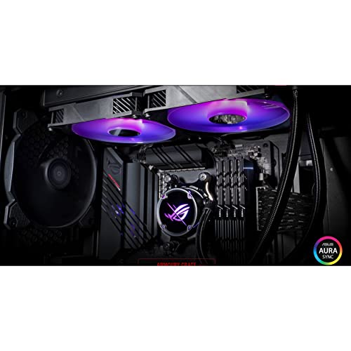 ASUS ROG Strix LC III 360 ARGB All in one CPU Liquid Cooler with 360  rotatable Water Block  Asetek s New Gen7 v2 Pump  Premium ROG ARGB Fans  and 10  Custom Aura Lighting Effects