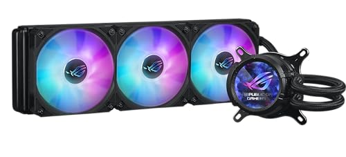 ASUS ROG Strix LC III 360 ARGB All in one CPU Liquid Cooler with 360  rotatable Water Block  Asetek s New Gen7 v2 Pump  Premium ROG ARGB Fans  and 10  Custom Aura Lighting Effects