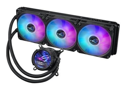 ASUS ROG Strix LC III 360 ARGB All in one CPU Liquid Cooler with 360  rotatable Water Block  Asetek s New Gen7 v2 Pump  Premium ROG ARGB Fans  and 10  Custom Aura Lighting Effects