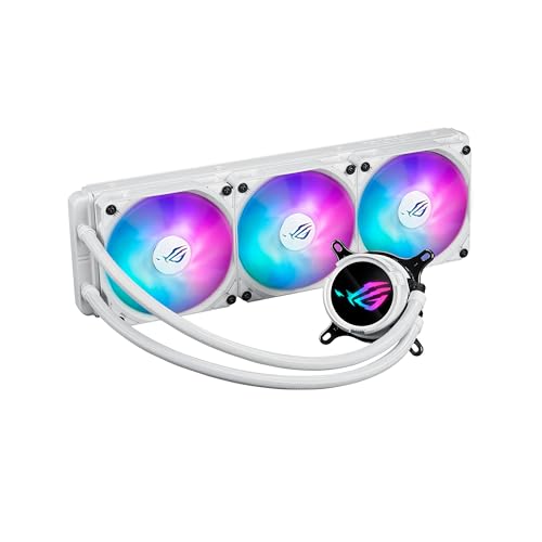 ASUS ROG Strix LC III 360 ARGB All in one CPU Liquid Cooler with 360  rotatable Water Block  Asetek s New Gen7 v2 Pump  Premium ROG ARGB Fans  and 10  Custom Aura Lighting Effects