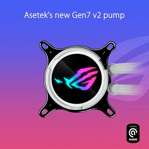 ASUS ROG Strix LC III 360 ARGB All in one CPU Liquid Cooler with 360  rotatable Water Block  Asetek s New Gen7 v2 Pump  Premium ROG ARGB Fans  and 10  Custom Aura Lighting Effects