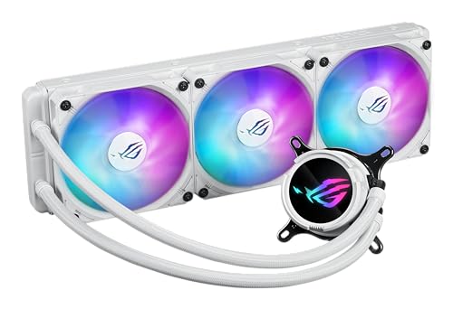 ASUS ROG Strix LC III 360 ARGB All in one CPU Liquid Cooler with 360  rotatable Water Block  Asetek s New Gen7 v2 Pump  Premium ROG ARGB Fans  and 10  Custom Aura Lighting Effects