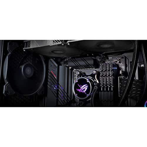 ASUS ROG Strix LC III 360 ARGB All in one CPU Liquid Cooler with 360  rotatable Water Block  Asetek s New Gen7 v2 Pump  Premium ROG ARGB Fans  and 10  Custom Aura Lighting Effects
