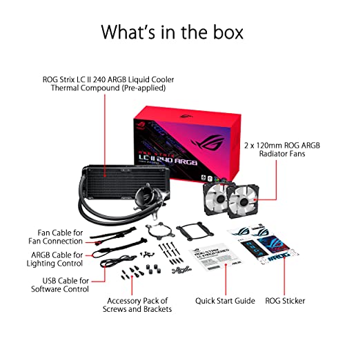 ASUS ROG Strix LC III 360 ARGB All in one CPU Liquid Cooler with 360  rotatable Water Block  Asetek s New Gen7 v2 Pump  Premium ROG ARGB Fans  and 10  Custom Aura Lighting Effects