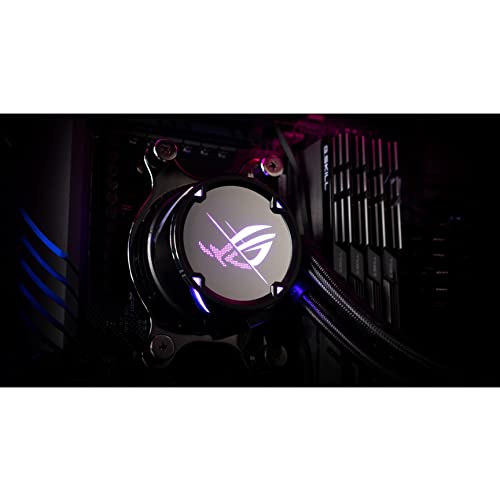 ASUS ROG Strix LC III 360 ARGB All in one CPU Liquid Cooler with 360  rotatable Water Block  Asetek s New Gen7 v2 Pump  Premium ROG ARGB Fans  and 10  Custom Aura Lighting Effects