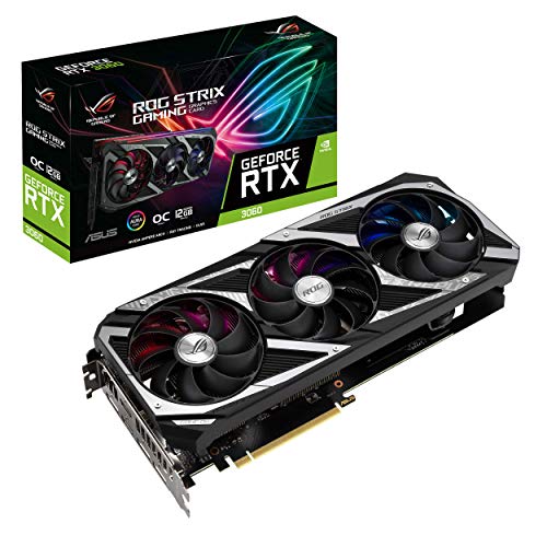 ASUS ROG Strix NVIDIA GeForce RTX 3060 V2 OC Edition Gaming Graphics Card  PCIe 4 0  12GB GDDR6  HDMI 2 1  DisplayPort 1 4a  Axial tech Fan Design  2 7 Slot  Super Alloy Power II  GPU Tweak II 