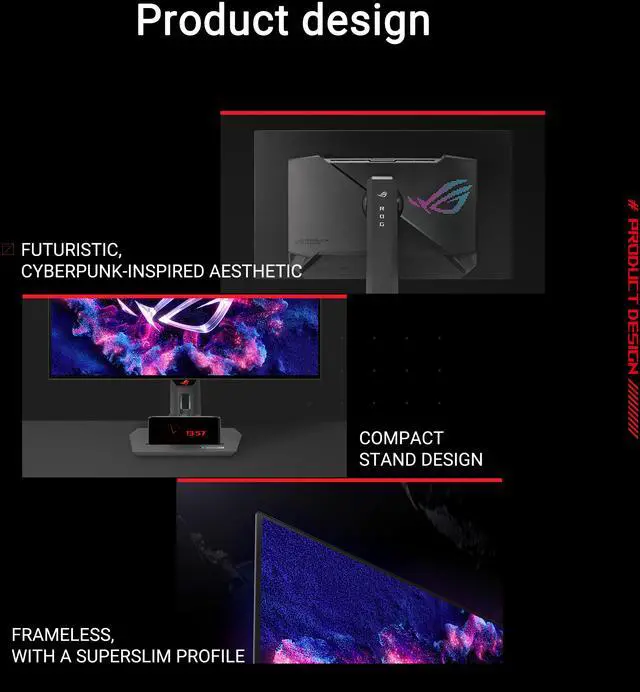 ASUS ROG Strix OLED XG27AQDMGZ gaming monitor 27" 1440p glossy WOLED panel  240 Hz  0 03 ms  custom heatsink  OLED Anti flicker  ASUS OLED Care 99  DCI P3  and DisplayWidget Center