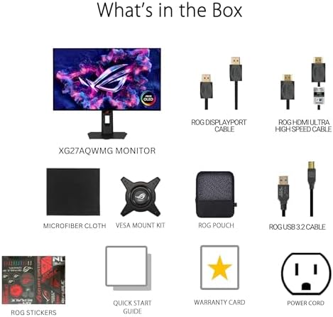 ASUS ROG Strix OLED 27  1440P Gaming Monitor  XG27AQWMG    QHD  TrueBlack Glossy Tandem OLED  280Hz  0 03ms  Neo Proximity Sensor  DisplayHDR True Black 500  99  DCI P3  DisplayWidget  3yr Warranty