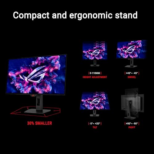 ASUS ROG Strix OLED 27  1440P Gaming Monitor  XG27AQWMG    QHD  TrueBlack Glossy Tandem OLED  280Hz  0 03ms  Neo Proximity Sensor  DisplayHDR True Black 500  99  DCI P3  DisplayWidget  3yr Warranty