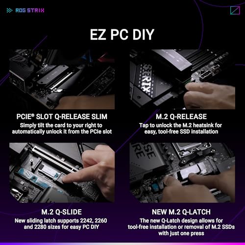 ASUS ROG Strix X870E E Gaming WiFi AMD AM5 X870 ATX Motherboard 18 2 2 Power Stages  Dynamic OC Switcher  Core Flex  DDR5 AEMP  WiFi 7  5X M 2  PCIe  5 0  Q Release Slim  USB4   AI OCing & Networking