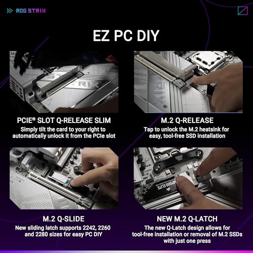 ASUS ROG Strix X870 A Gaming WiFi AMD AM5 X870 ATX Motherboard 16 2 2 Power Stages  Dynamic OC Switcher  Core Flex  DDR5 AEMP  WiFi 7  4X M 2  PCIe  5 0  Q Release Slim  USB4   AI OCing & Networking