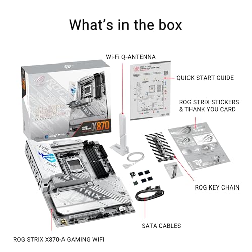 ASUS ROG Strix X870 A Gaming WiFi AMD AM5 X870 ATX Motherboard 16 2 2 Power Stages  Dynamic OC Switcher  Core Flex  DDR5 AEMP  WiFi 7  4X M 2  PCIe  5 0  Q Release Slim  USB4   AI OCing & Networking