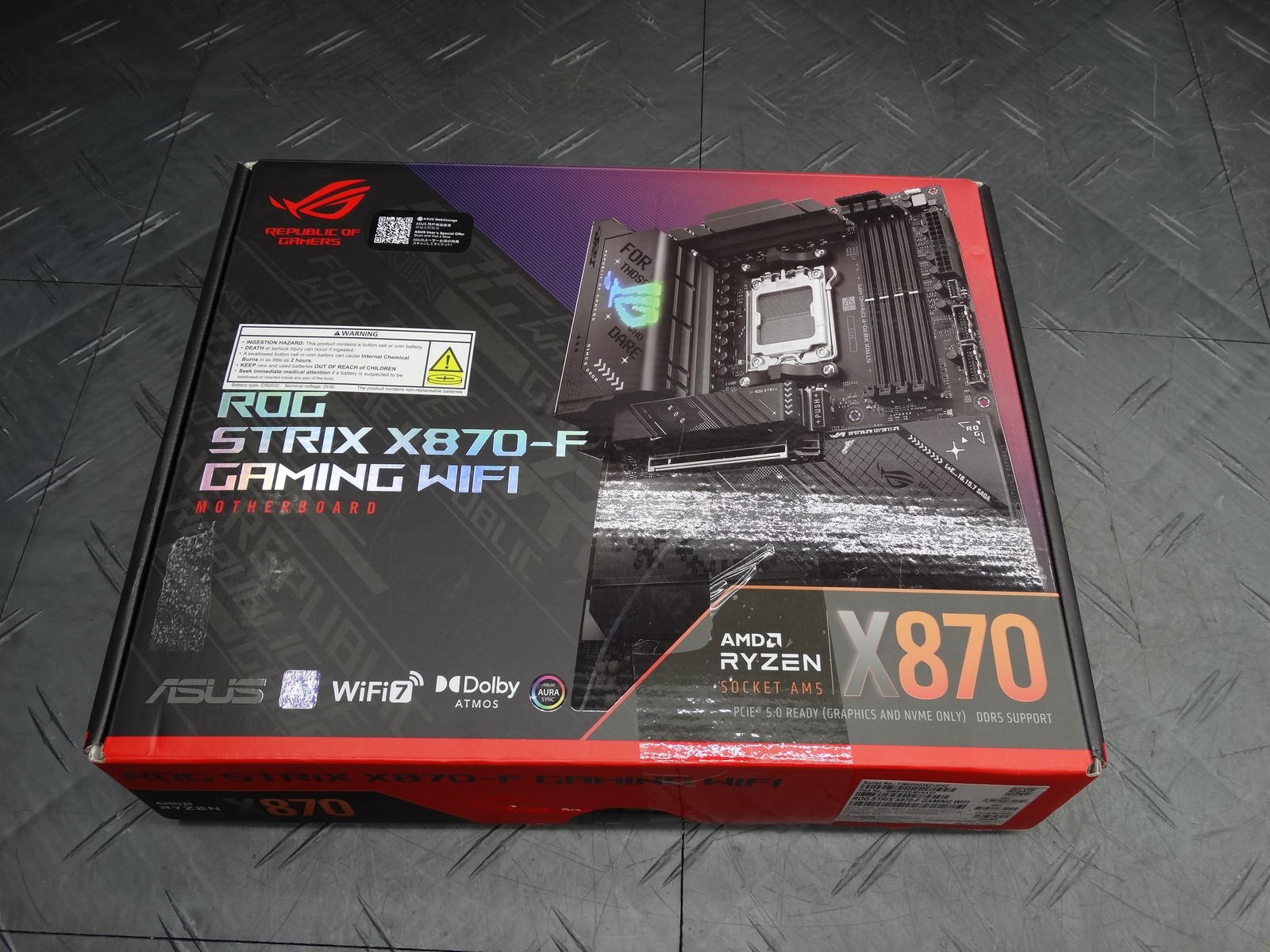 ASUS ROG Strix X870 F Gaming WiFi AM5 AMD X870 ATX DDR5 Wi Fi 7 Motherboard