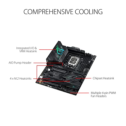 ASUS ROG Strix Z790 F Gaming WiFi 6E LGA 1700 Intel 14th&13th &12th Gen ATX gaming motherboard 16 1 power stages DDR5 four M 2 slots PCIe 5 0 WiFi 6E USB 3 2 Gen 2x2 Type C with PD 3 0 up to 30W