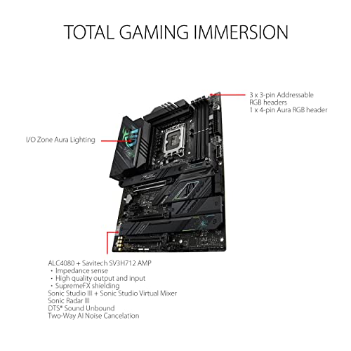 ASUS ROG Strix Z790 F Gaming WiFi 6E LGA 1700 Intel 14th&13th &12th Gen ATX gaming motherboard 16 1 power stages DDR5 four M 2 slots PCIe 5 0 WiFi 6E USB 3 2 Gen 2x2 Type C with PD 3 0 up to 30W