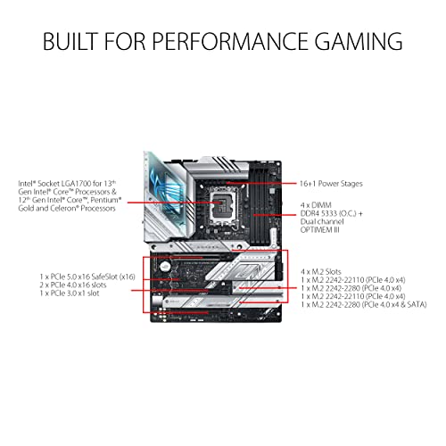 ASUS ROG Strix Z790 A Gaming WiFi D4 LGA1700 Intel 14th& 13th & 12th Gen  ATX gaming motherboard 16 1 power stages DDR4 4xM 2 slots  PCIe 5 0 WiFi 6E USB 3 2 Gen 2x2 Type C with PD 3 0 up to 30W