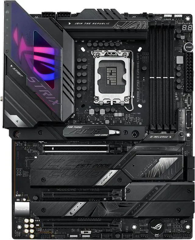 ASUS ROG Strix Z790 E Gaming WiFi 6E LGA 1700 Intel 14th &12th&13th Gen ATX gaming motherboard PCIe 5 0  DDR5 18 1 ower stages 2 5 Gb LAN  Bluetooth v5 2 Thunderbolt 4 support up to 5xM 2 1xPCIe 5 0 M 2 Front panel USB 3 2 Gen 2x2 Type C wi