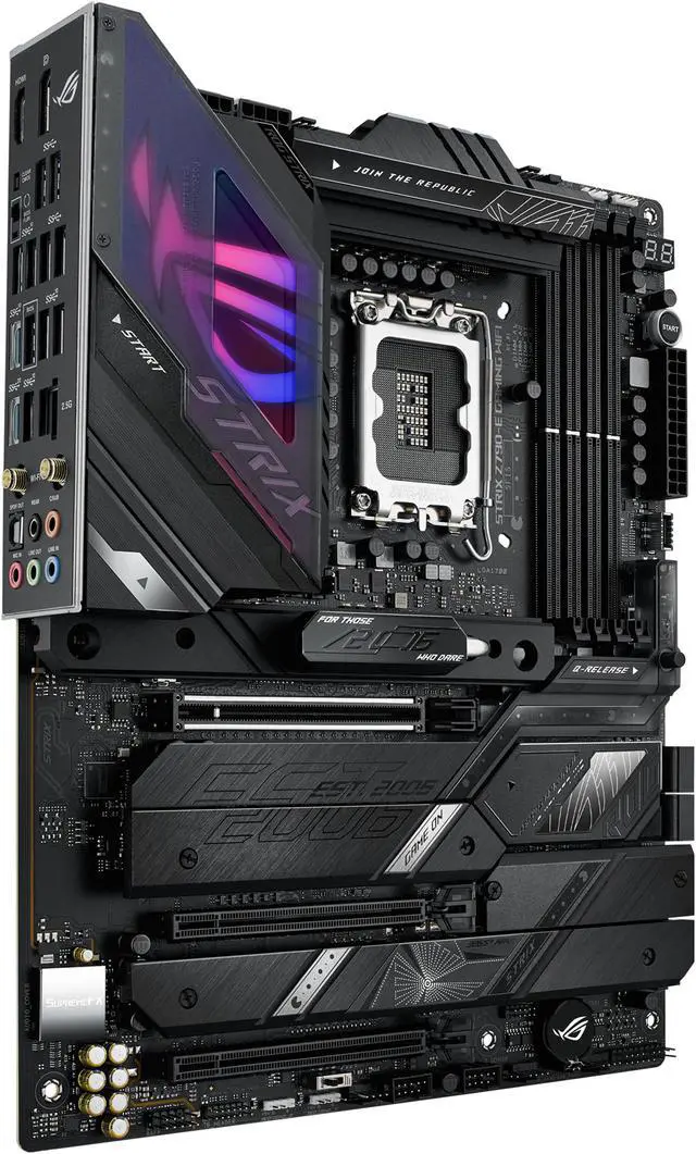ASUS ROG Strix Z790 E Gaming WiFi 6E LGA 1700 Intel 14th &12th&13th Gen ATX gaming motherboard PCIe 5 0  DDR5 18 1 ower stages 2 5 Gb LAN  Bluetooth v5 2 Thunderbolt 4 support up to 5xM 2 1xPCIe 5 0 M 2 Front panel USB 3 2 Gen 2x2 Type C wi