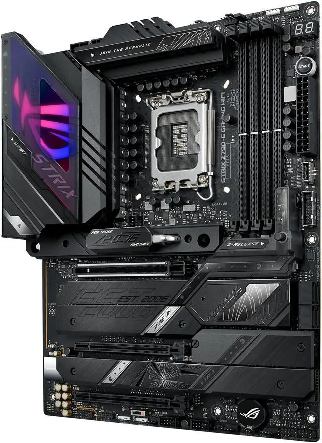 ASUS ROG Strix Z790 E Gaming WiFi 6E LGA 1700 Intel 14th &12th&13th Gen ATX gaming motherboard PCIe 5 0  DDR5 18 1 ower stages 2 5 Gb LAN  Bluetooth v5 2 Thunderbolt 4 support up to 5xM 2 1xPCIe 5 0 M 2 Front panel USB 3 2 Gen 2x2 Type C wi