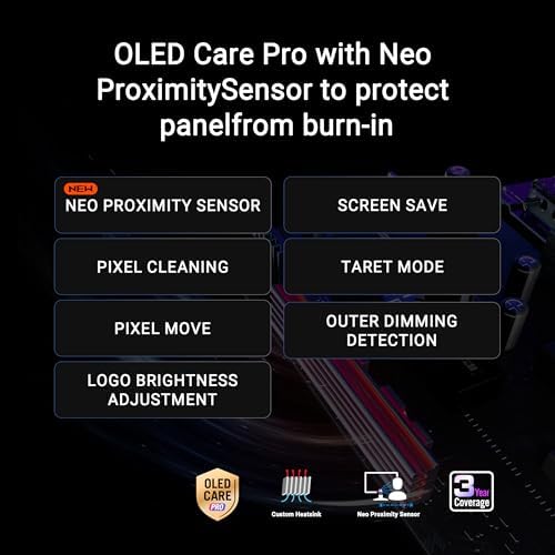 ASUS ROG Swift 27 OLED Gaming Monitor  PG27AQWP W    TrueBlack Glossy Tandem OLED  Dual Mode  QHD 540Hz  HD 720Hz   0 02ms  G SYNC Compatible  Neo Proximity Sensor  DP 2 1  3 yr Warranty