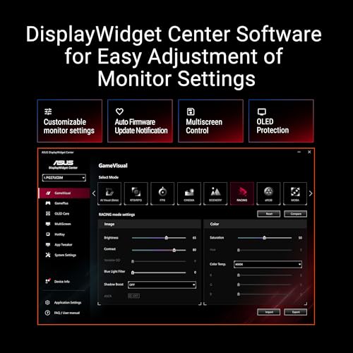 ASUS ROG Swift 27" 4K QD-OLED Monitor para juegos (PG27UCDM) - 240Hz, 0.03ms, disipador de calor personalizado, sensor de proximidad neo, compatible con G-SYNC, 99% DCI-P3, color verdadero de 10 bits