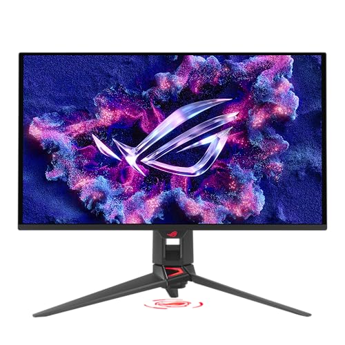 ASUS ROG Swift 27  4K QD OLED Gaming Monitor  PG27UCDM    240Hz  0 03ms  Custom Heatsink  Neo Proximity Sensor  G SYNC Compatible  99  DCI P3  True 10 bit color  DisplayPort 2 1a UHBR20  3 yr warranty