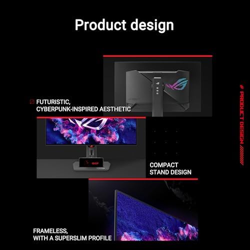 ASUS ROG Swift 27  4K QD OLED Gaming Monitor  PG27UCDM    240Hz  0 03ms  Custom Heatsink  Neo Proximity Sensor  G SYNC Compatible  99  DCI P3  True 10 bit color  DisplayPort 2 1a UHBR20  3 yr warranty