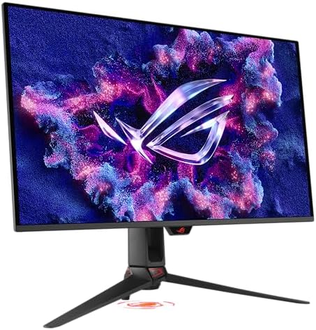 ASUS ROG Swift 27  4K QD OLED Gaming Monitor  PG27UCDM    240Hz  0 03ms  Custom Heatsink  Neo Proximity Sensor  G SYNC Compatible  99  DCI P3  True 10 bit color  DisplayPort 2 1a UHBR20  3 yr warranty